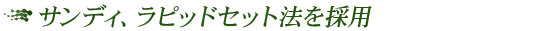 サンディ、ラピッドセット法を採用