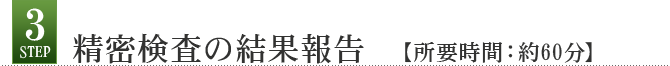 Step3 精密検査の結果報告 【所要時間:約60分】
